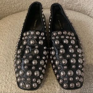 Zara Black Studded Loafers